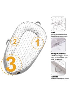 Little Story Soft Breathable Fiberfill Newborn Lounger Bed - Arrow Grey  - Image 3