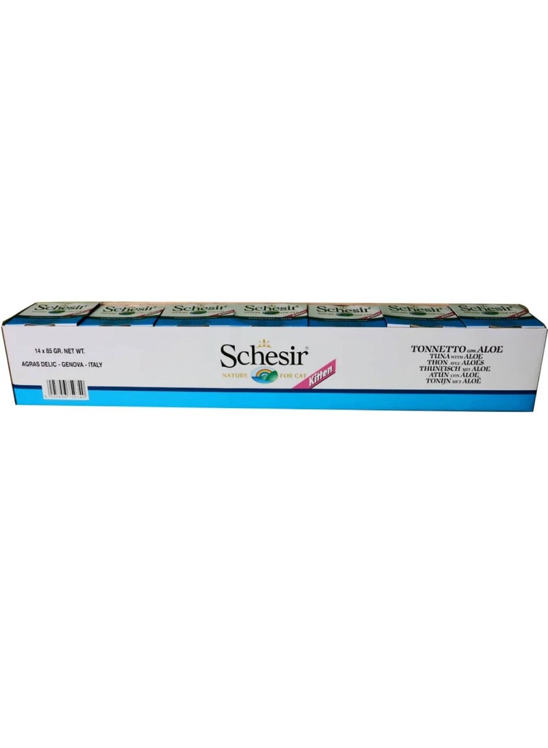 Schesir Kitten Care- Can In Jelly 3-12 Tuna with Aloe Wet Food 85g (Min Order - 14pcs) - Image 3