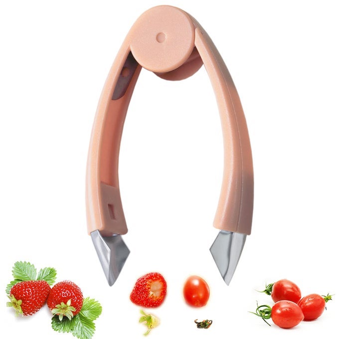 STRAWBERRY HULLER STEM REMOVER TOMATO CORER POTATO TWEEZERS CARROT CUTTER PINEAPPLE PEELER CLIP FOR FRUIT AND VEGETABLE ORANGE