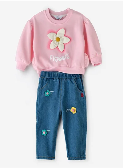 babyqlo Pretty Pink Flower Power 2 piece Set for Girls