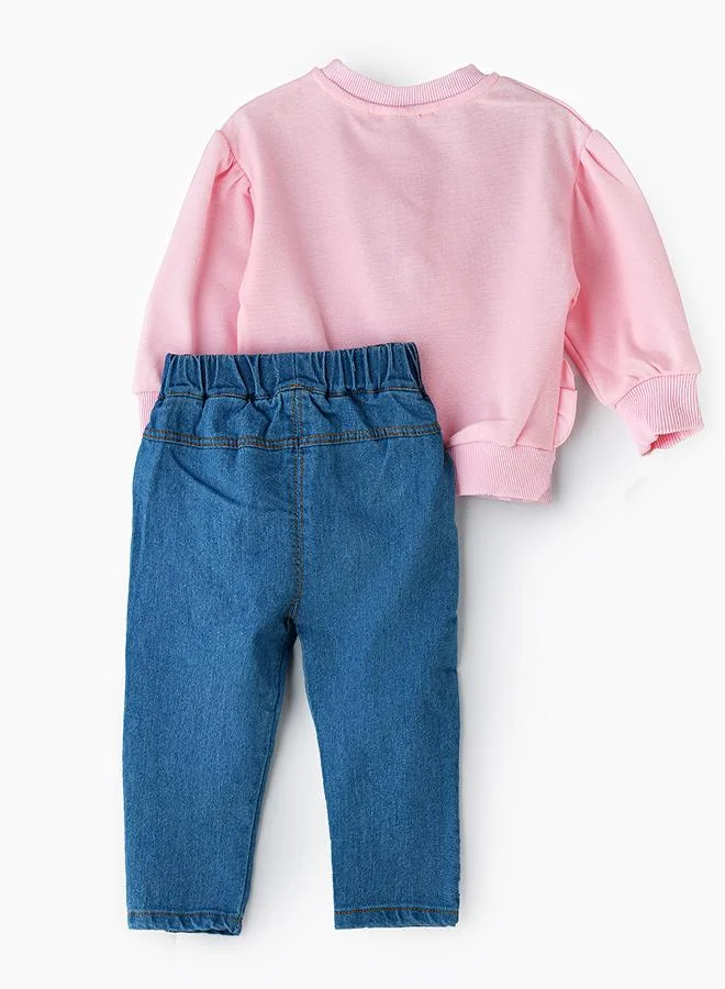 babyqlo Pretty Pink Flower Power 2 piece Set for Girls