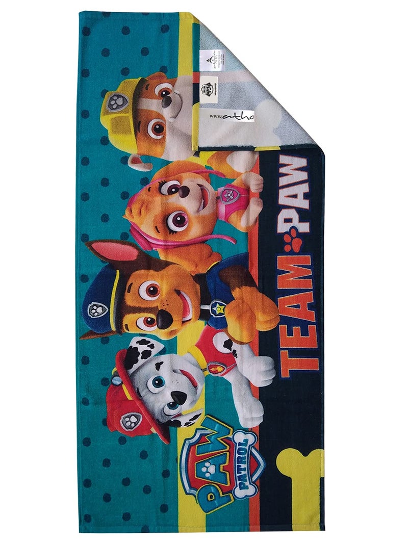 Athom Living Team Paw Kids Bath Towel 350 GSM 60x120 cm, Multicolour, Standard, (PAW-06-7-729) - Image 4