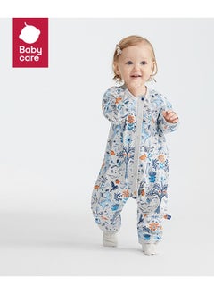 Babycare Babycare - Long Sleeves Footed Baby Onesie, Lion Blue, 1–3 Months, Soft Cotton, BPA-Free, Non-Toxic, Snap Closure, Gentle on Skin, Breathable Fabric, Durable, Comfortable Fit, Ideal for Infants  - Image 2