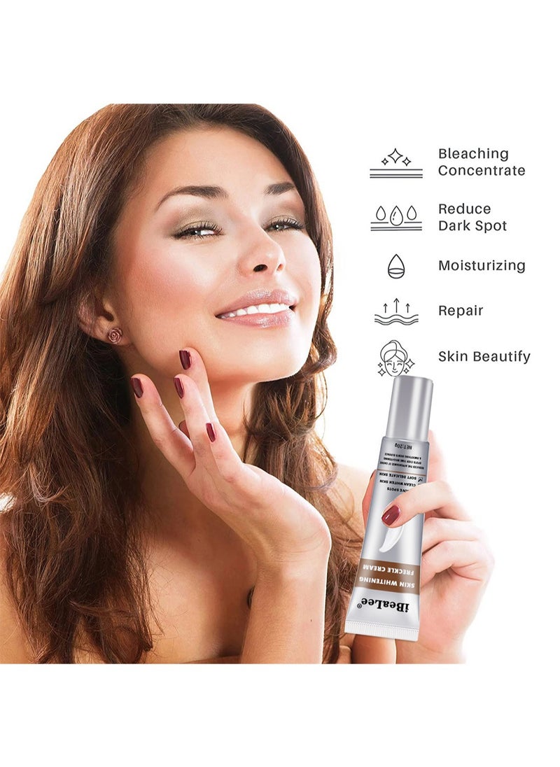 iBealee - Skin Whitening Freckle Cream, Anti-Spot Face Cream, White Lightening Beauty Blemish Face Treatment, Lightweight & Non-Greasy Face Moisturizer, for Day & Night Use, 20g - Image 1