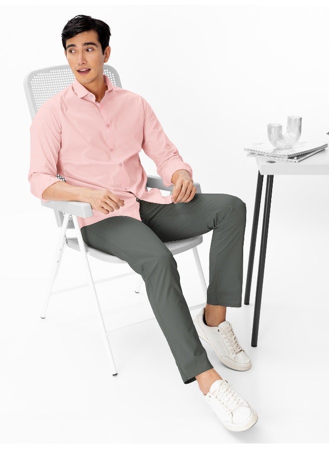 BEYOUNG Soft Pink Plain Cotton Shirts - Image 5