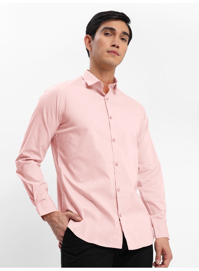BEYOUNG Soft Pink Plain Cotton Shirts - Image 1