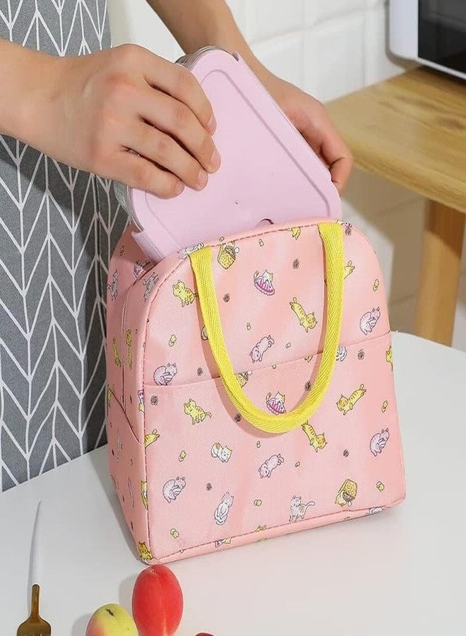 WEZOSHINET Insulated Lunch Bag for Women Small Lunch Leakproof Bag for Office, Work, School, Picnic Beach, Office, Outdoor, Gymor Travel Orange Cat Lunch Bag - Image 5