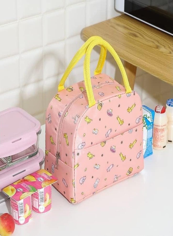 WEZOSHINET Insulated Lunch Bag for Women Small Lunch Leakproof Bag for Office, Work, School, Picnic Beach, Office, Outdoor, Gymor Travel Orange Cat Lunch Bag - Image 2