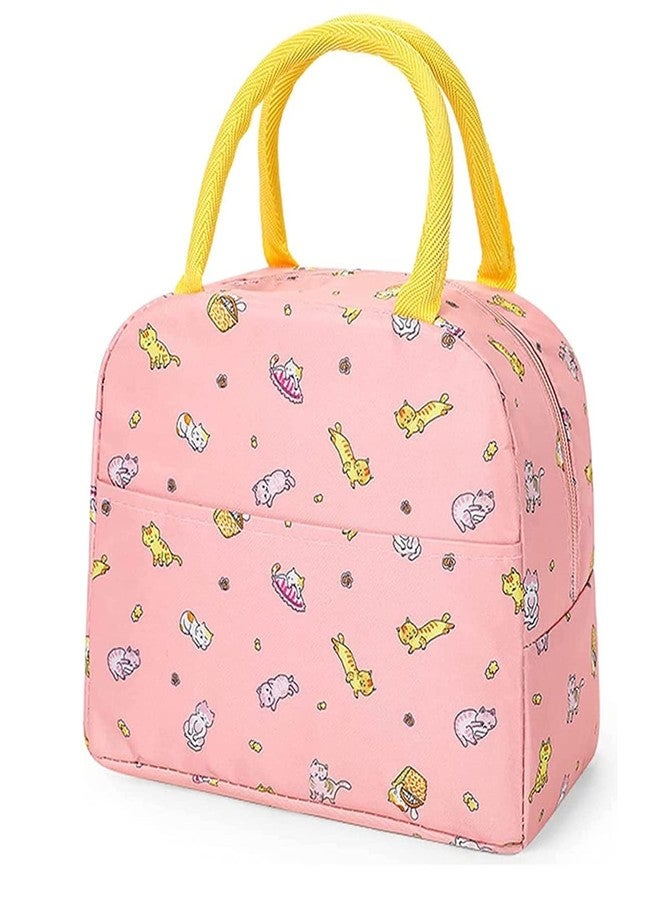 WEZOSHINET Insulated Lunch Bag for Women Small Lunch Leakproof Bag for Office, Work, School, Picnic Beach, Office, Outdoor, Gymor Travel Orange Cat Lunch Bag - Image 1