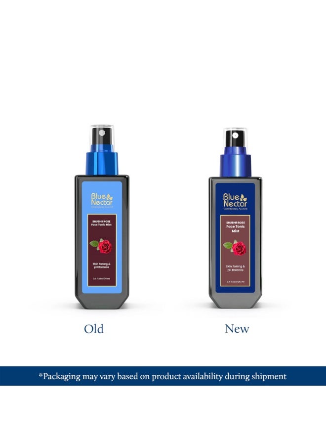 Blue Nectar Shubhr Rose Face Tonic Mist | Pure Rose Water for Face Gulab Jal Rose Water Spray for Face Natural Face Toner for Glowing Skin Pore Tightening 100 ml - Image 2