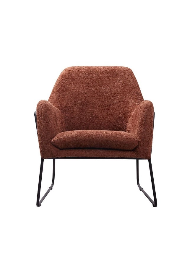 DANUBE HOME كرسي أكيرا المفرد من القماش | كرسي ذراع | تصميم حديث كرسي مفرد مميز | أثاث مريح لغرفة المعيشة L76xW85xH87cm - صدأ - Image 2