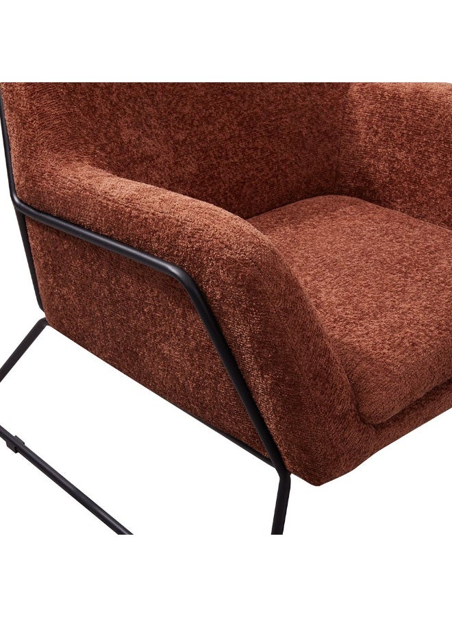 DANUBE HOME كرسي أكيرا المفرد من القماش | كرسي ذراع | تصميم حديث كرسي مفرد مميز | أثاث مريح لغرفة المعيشة L76xW85xH87cm - صدأ - Image 5