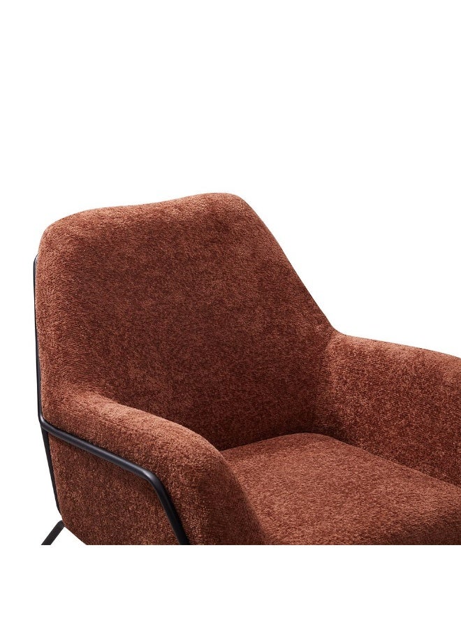 DANUBE HOME كرسي أكيرا المفرد من القماش | كرسي ذراع | تصميم حديث كرسي مفرد مميز | أثاث مريح لغرفة المعيشة L76xW85xH87cm - صدأ - Image 4