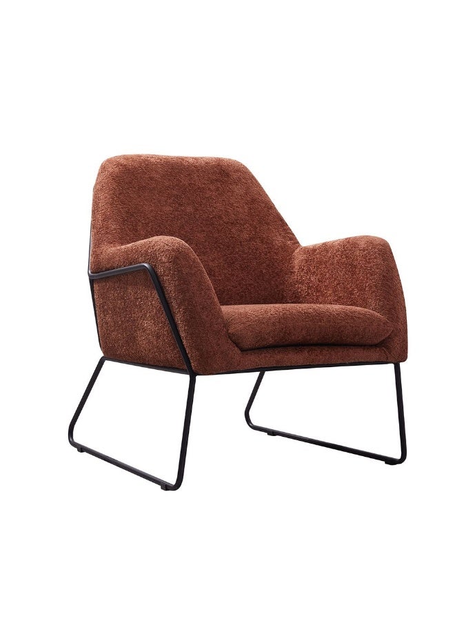 DANUBE HOME كرسي أكيرا المفرد من القماش | كرسي ذراع | تصميم حديث كرسي مفرد مميز | أثاث مريح لغرفة المعيشة L76xW85xH87cm - صدأ - Image 3