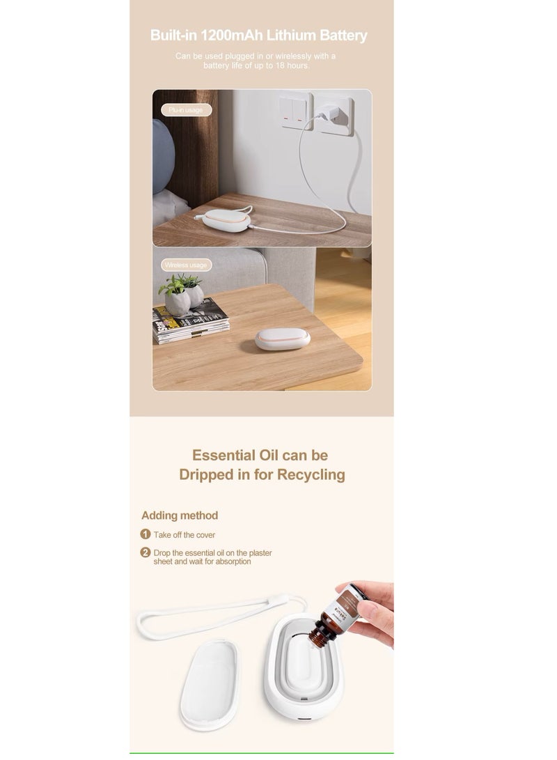 Car Aroma Diffuser, Mini Portable Rechargeable Air Freshener, LED Light, USB Powered, Waterless Essential Oil Scent Dispenser - Image 3