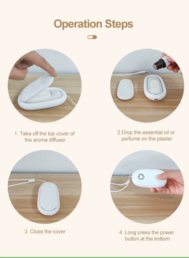 Car Aroma Diffuser, Mini Portable Rechargeable Air Freshener, LED Light, USB Powered, Waterless Essential Oil Scent Dispenser - Image 5