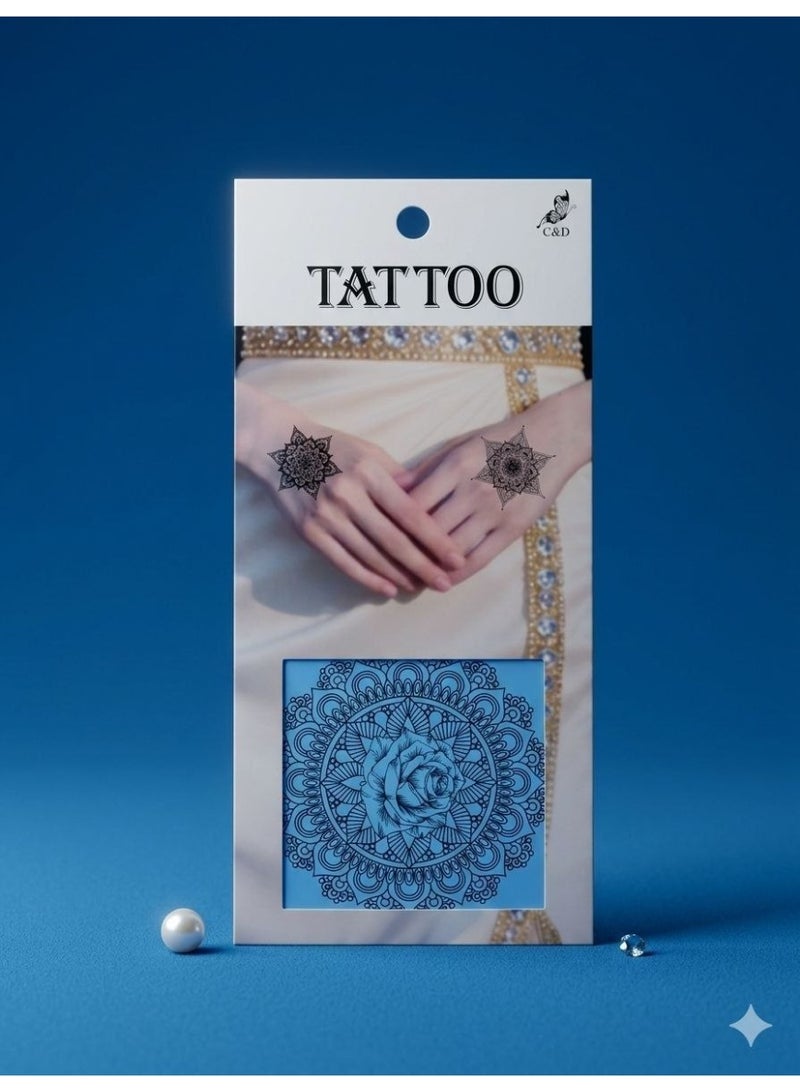 Waterproof Temporary Tattoo Set Symmetrical Mandala & Lace Designs for Chest and Body - Twin Pack Underboob Tattoo Stickers for Women - Image 5