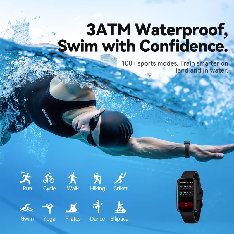 Enfit Fitness Trackers,Smart Watch with 1.47" Color Screen,100+Sport Modes Fitness Watch with Heart Rate Sleep Monitor, Pedometer Step Counter Watch, 3TAM Waterproof Activity Trackers for Women Men,BK - Image 3