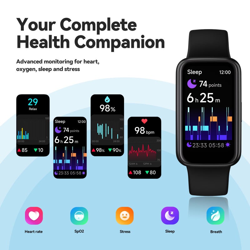 Enfit Fitness Trackers,Smart Watch with 1.47" Color Screen,100+Sport Modes Fitness Watch with Heart Rate Sleep Monitor, Pedometer Step Counter Watch, 3TAM Waterproof Activity Trackers for Women Men,BK - Image 5