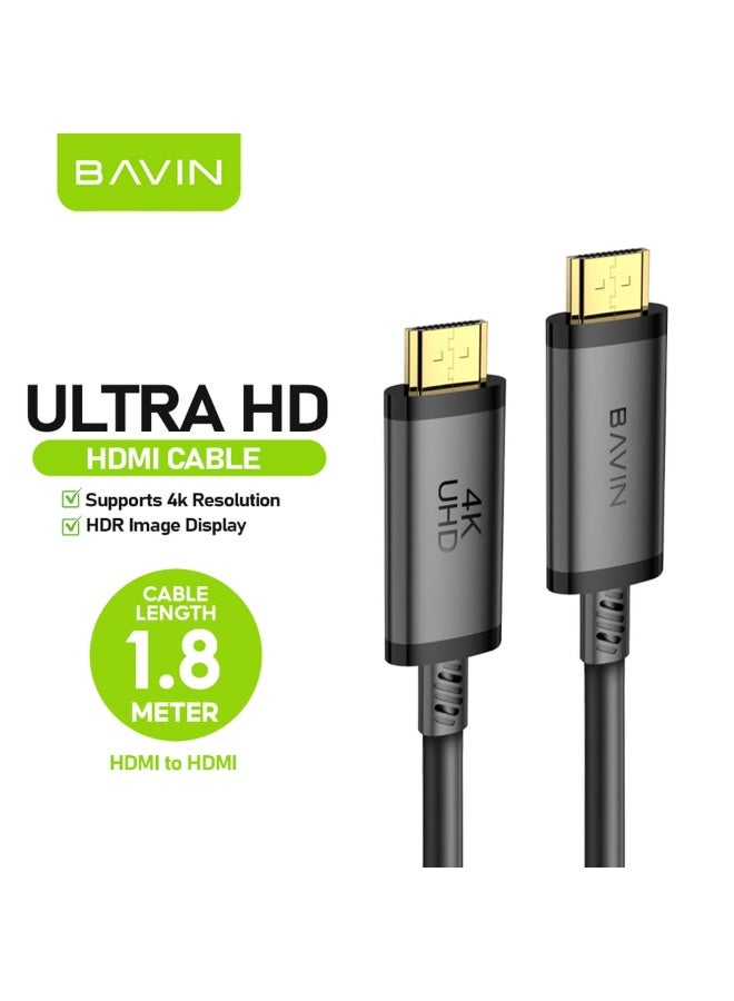 Bavin 4K High Speed ​​HDMI Cable with 3D Support for Xiaomi Mi Box/PS5 1.8m - Image 1