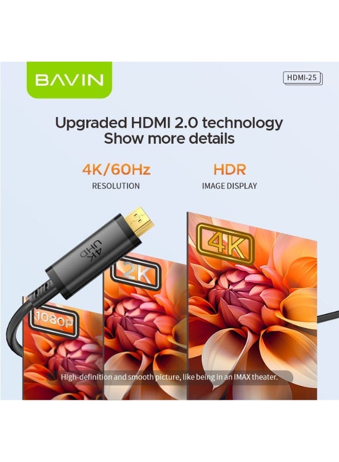 Bavin 4K High Speed ​​HDMI Cable with 3D Support for Xiaomi Mi Box/PS5 1.8m - Image 3