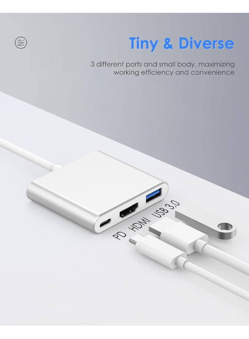 Rock Pow 3-in-1 USB C Hub with 100W Power Delivery USB 3.0 & 4K HDMI for 2022-2016 MacBook Pro New Mac Air/Surface/Chrome/Steam Deck More Stable Driver Adapter - Image 2