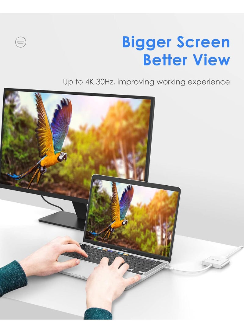 Rock Pow 3-in-1 USB C Hub with 100W Power Delivery USB 3.0 & 4K HDMI for 2022-2016 MacBook Pro New Mac Air/Surface/Chrome/Steam Deck More Stable Driver Adapter - Image 3