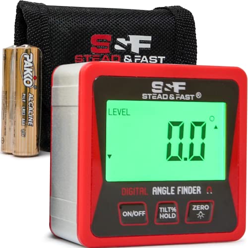 S&F Stead & Fast Digital Angle Finder Gauge Magnetic Protractor Inclinometer Table Saw Angle Gauge Level Cube With Magnetic Base For Woodworking  Carpentry  Construction