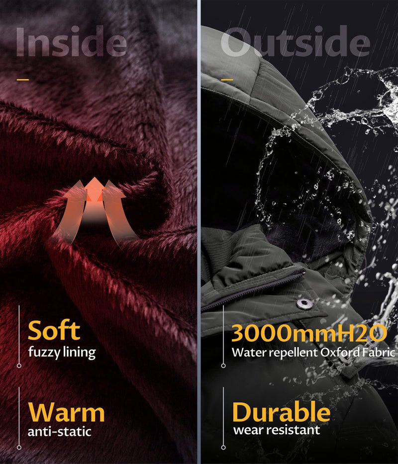 CREATMO US Winter Jackets for Men Puffy Coat Men's Quilted Thicken Puffer Jacket Warm Padded Outwear with Hood Grey S - Image 4