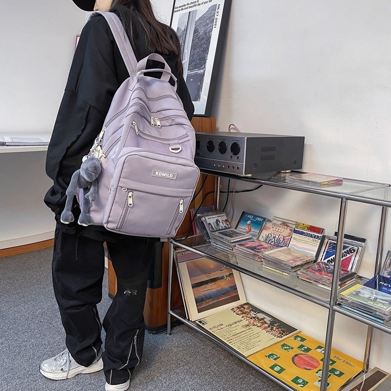 Schoolbag Men'S Ins Korean-Style Harajuku Ulzzang Female High School And College Students All-Match Large Capacity Multi-Layer Backpack Backpack - Image 4