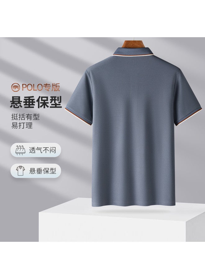 Fomoce summer Solid Color Men's Polo Shirt - Classic Business Casual Style - Image 3