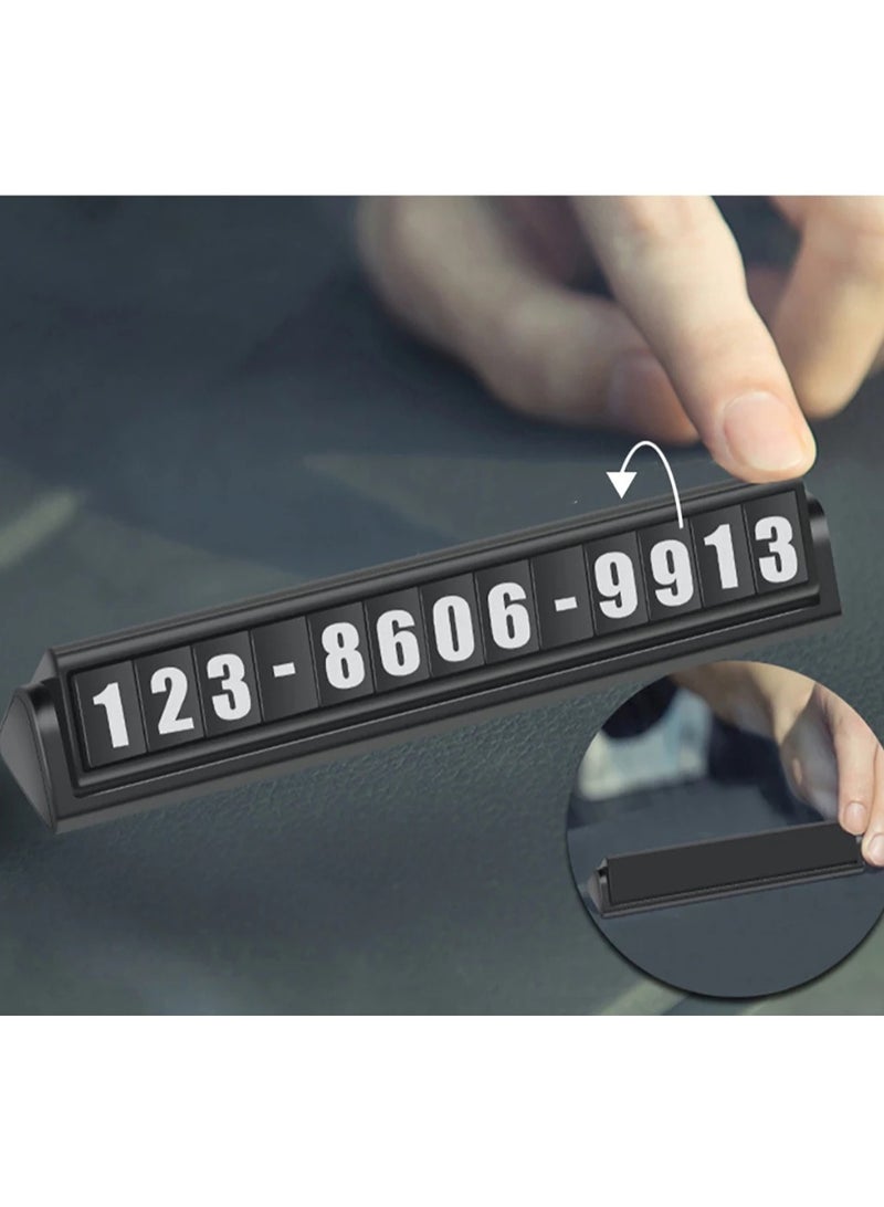 AROAQ Car Luminous Temporary Parking Rotary Card Auto Stop Sign Hidden Phone Number License Plate Frame Number Sticker Car Accessories - Image 2