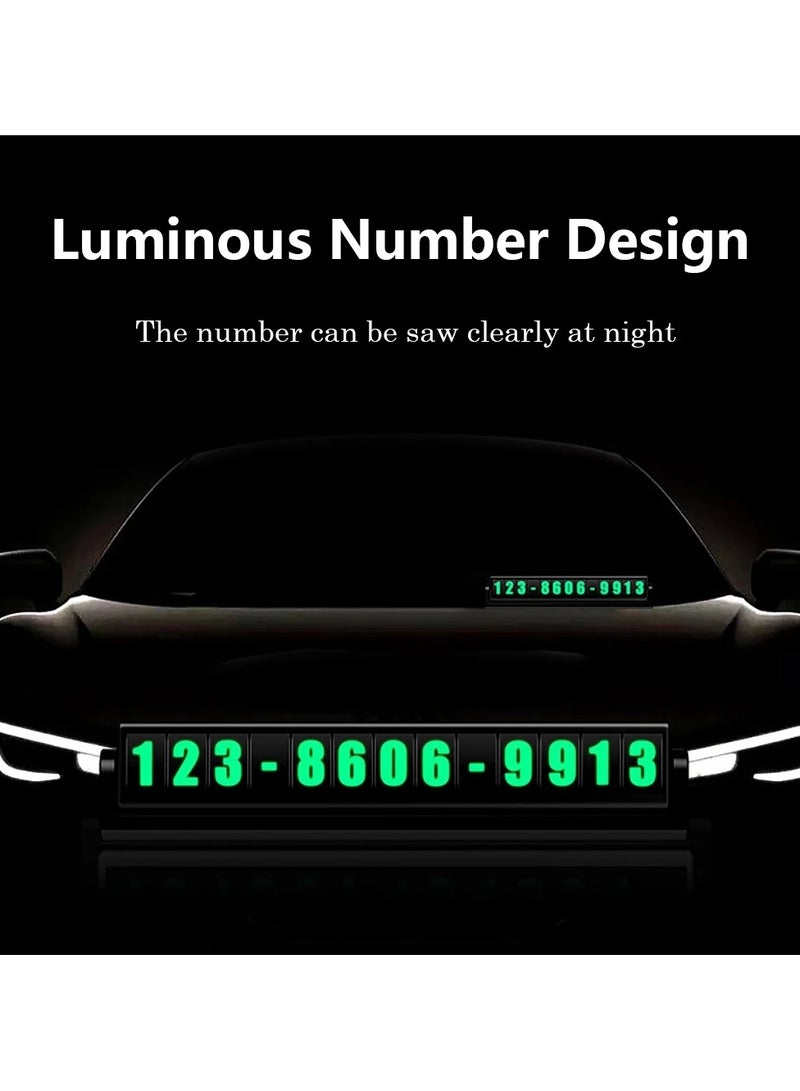 AROAQ Car Luminous Temporary Parking Rotary Card Auto Stop Sign Hidden Phone Number License Plate Frame Number Sticker Car Accessories - Image 4
