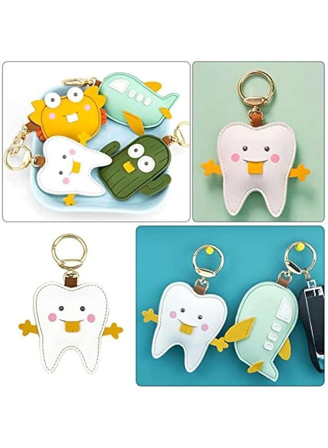 Generic Key Chain Pendant Cover Keyring Cartoon Keychain Key Covers Caps Novelty Keychain id Sleeves Keychain Airplane Keychain Keyrings Cute Key Covers Leather White Cactus Card Miss - Image 2