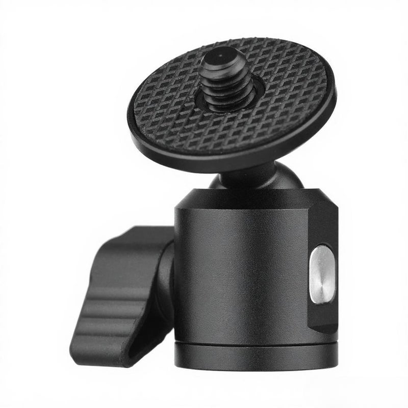 Mini Ball Head: 1/4 Inch Screw 360° Rotation 90° Tilt - Anti-slip Rubber Ring Lightweight Aluminum Alloy Camera Mount for Tripod Selfie Stick Accessory Use - Image 3