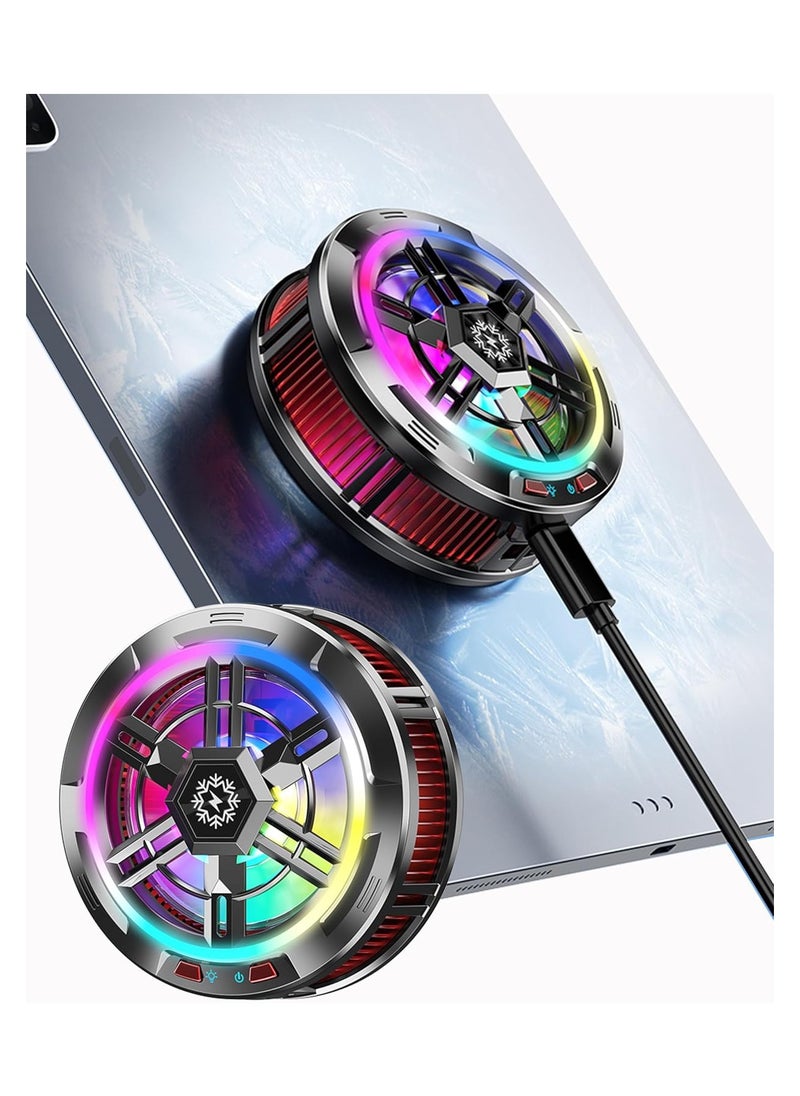 Aookay iPad Cooler, Magnetic Tablet Cooler for ipad/Surface pro/Samsung Tab/Steam Deck,Magnetic Phone Cooler,Ipad Cooling Fan with Gaming Light for Mobile Gaming,Ti-k-t-ok Live Streaming (Black)  - Image 1