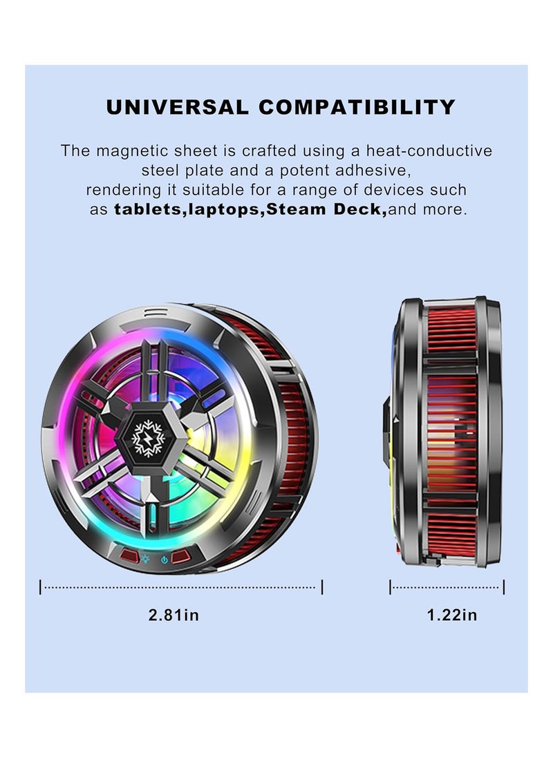 Aookay iPad Cooler, Magnetic Tablet Cooler for ipad/Surface pro/Samsung Tab/Steam Deck,Magnetic Phone Cooler,Ipad Cooling Fan with Gaming Light for Mobile Gaming,Ti-k-t-ok Live Streaming (Black)  - Image 3