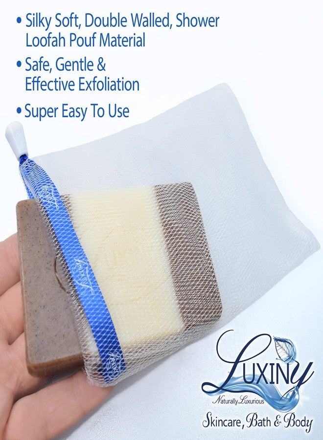 Luxiny Bar Soap Pouch, a Soap Saver Bag, by Luxiny, that is a Soap Scrubber Pouch used to Whip up Handmade Soap Lather & Become an Exfoliating Washcloth, Fill with a Natural Soap Bar or Soap Ends, Pack of 5 - Image 2