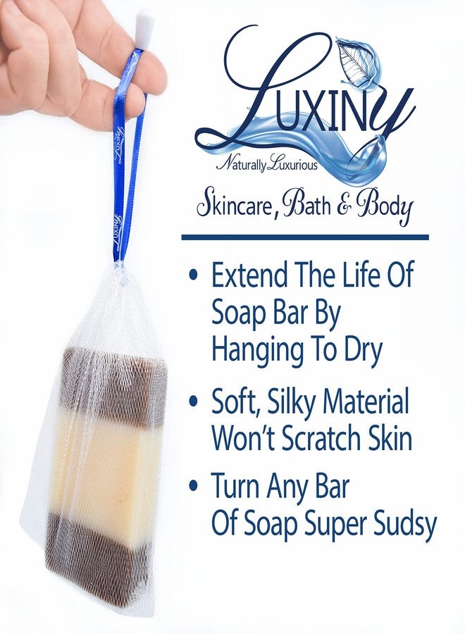 Luxiny Bar Soap Pouch, a Soap Saver Bag, by Luxiny, that is a Soap Scrubber Pouch used to Whip up Handmade Soap Lather & Become an Exfoliating Washcloth, Fill with a Natural Soap Bar or Soap Ends, Pack of 5 - Image 3