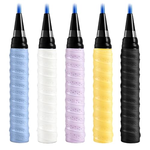 XFSAFDM 5 Pack Badminton Grip, Towel Grip for Badminton Racquet, Tennis Racket Grip, Sweat-Absorbent and Anti-Slip, Durable Grip Tape for Badminton, Tennis, Squash Racket Handle - Image 1