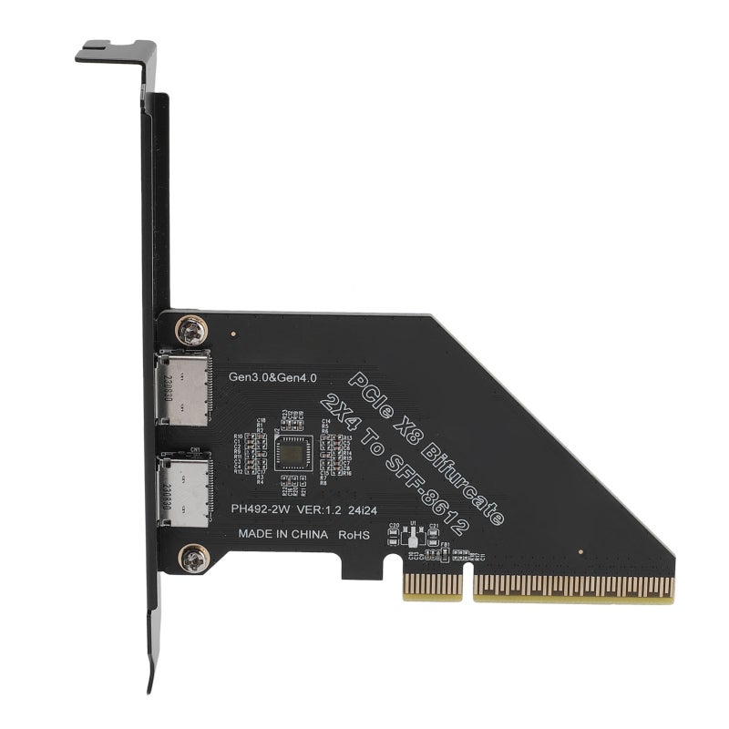 بطاقة توسيع PCIe 4.0 X8: نقل بيانات فائق السرعة 128 جيجابت في الثانية، بناء ملحومة متين لتوصيل آمن، بطاقة Oculink SFF 8612 لتوسيع أجهزة أقراص NVMe SSD EGPU للكمبيوتر، قابلة للربط والاستخدام (Plug And Play) لنظام ويندوز - Image 1