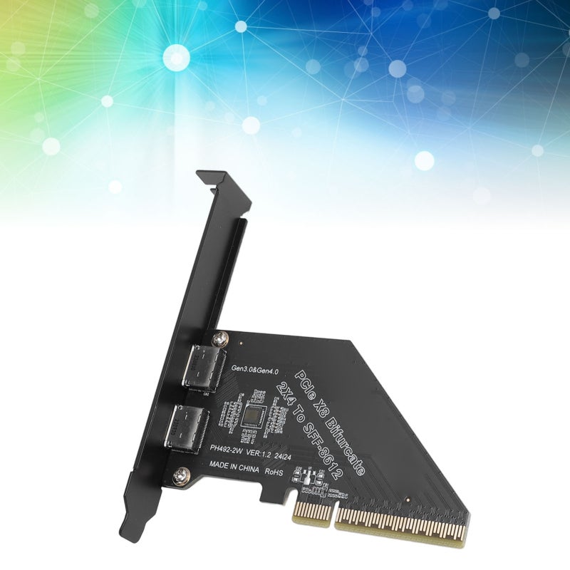 بطاقة توسيع PCIe 4.0 X8: نقل بيانات فائق السرعة 128 جيجابت في الثانية، بناء ملحومة متين لتوصيل آمن، بطاقة Oculink SFF 8612 لتوسيع أجهزة أقراص NVMe SSD EGPU للكمبيوتر، قابلة للربط والاستخدام (Plug And Play) لنظام ويندوز - Image 2
