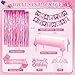 Fantspati 7th Birthday Decorations for Girls Pink Party Decorations with Number 7 Balloon Happy Birthday Banner Bday Sash Crown Tablecloth Fringe Curtain Hanging Swirl for 7 Balloons for Bday Girl - Image 4