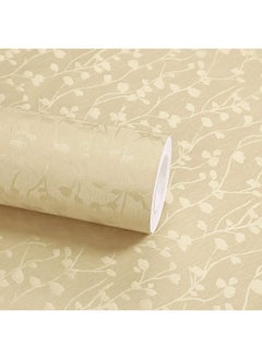 wolpin Wall Stickers Wallpaper for Living Room (45 x 300 cm) Textured Butterfly Leaves Self Adhesive Decals Textured Self-Adhesive, Beige