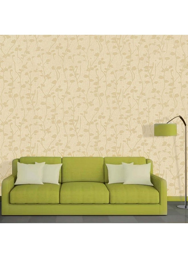wolpin - wolpin Wall Stickers Wallpaper for Living Room (45 x 300 cm) Textured Butterfly Leaves Self Adhesive Decals Textured Self-Adhesive, Beige - Image 1