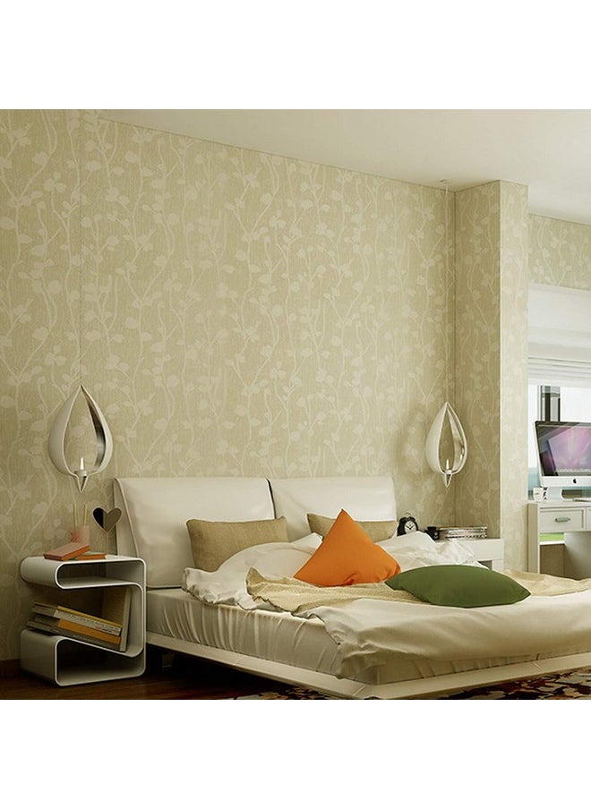 wolpin - wolpin Wall Stickers Wallpaper for Living Room (45 x 300 cm) Textured Butterfly Leaves Self Adhesive Decals Textured Self-Adhesive, Beige - Image 1