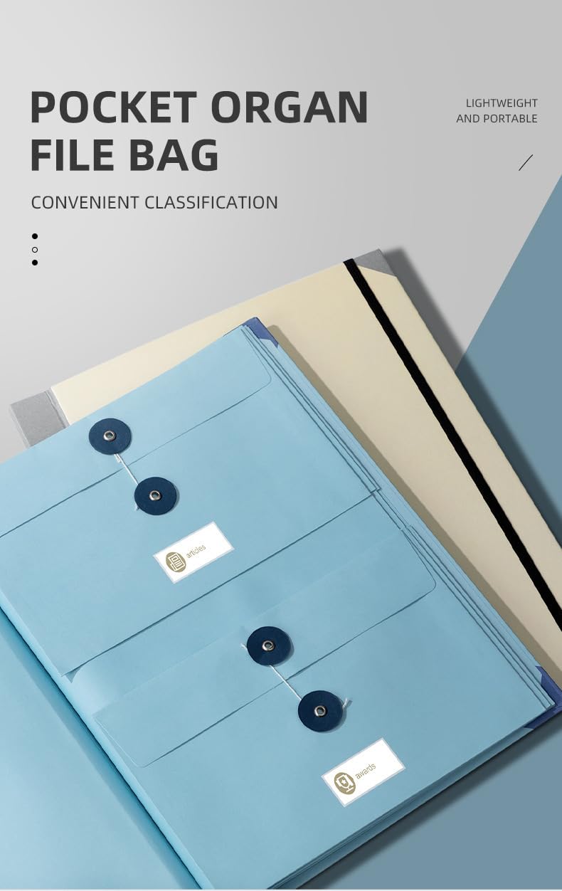 misonia The Life Book Document Organizer - Binder for Important Documents, Document Organizer Foliofor Bills Checks Birth Certificates etc (Blue) - Image 3