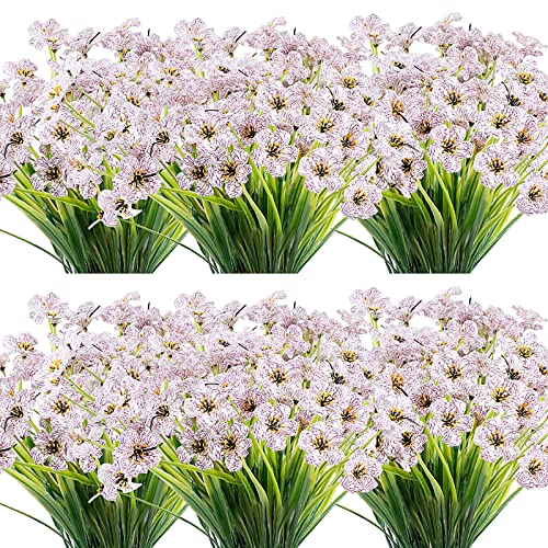 JEMONG 20 Bundles Artificial Flowers Outdoor UV Resistant Fake Flowers No Fade Faux Plastic Plants Garden Porch Window Box DecoratingWhite - Image 1