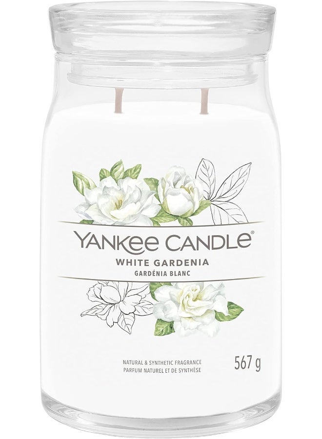 YANKEE CANDLE شمعة معطرة مميزة - 567 جرام | شمعة كبيرة من الجاردينيا البيضاء مع فتيلين مزدوجين | شمعة مصنوعة من مزيج شمع الصويا تحترق لفترة طويلة | هدايا مثالية للنساء - Image 1