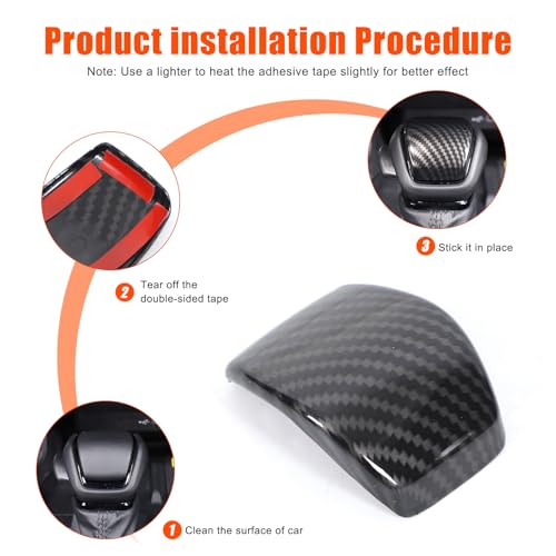 Heutamo Gear Shift Knob Cover Trim Compatible with Toyota Land Cruiser Prado 250 J250 LC250 2024 2025 Accessories, ABS Gear Shifter Knob Cover Handle Lever, 1Pcs (Carbon Fiber Color) - Image 3
